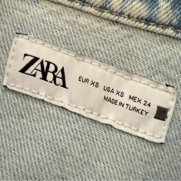 Zara blue denim mini dress - size XS - Picture 3 of 4